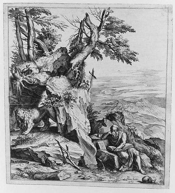 St Jerome in the Desert, by Cornelis Cort