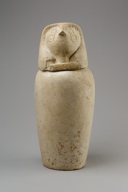 Canopic jar with falcon head (Qebehsenuef)