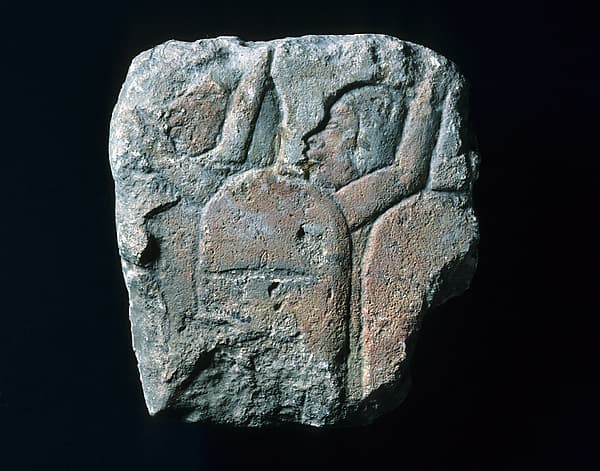 Relief fragment with Nubian soldiers