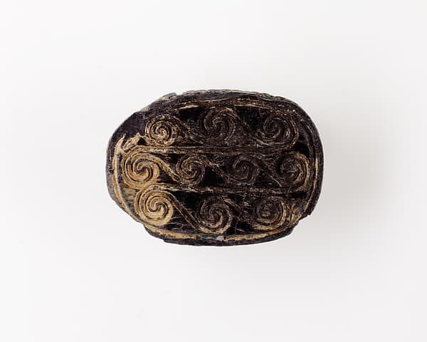 Scarab Decorated with Scrolls