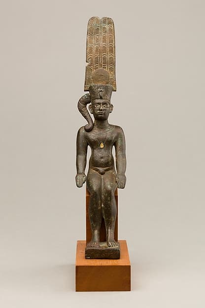 Child god with the Amonian crown named Horus of Mednit (Aphroditopolis)