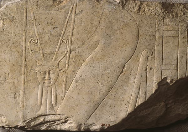 Relief Depicting a Seated Official Wearing a Bat-Emblem