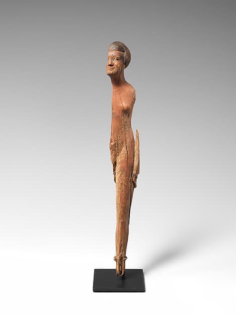 Left Side of a Statuette, Probably a Nude Male