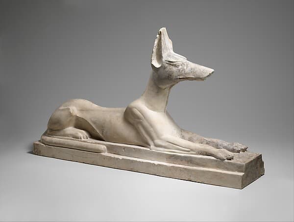 Statue of Anubis as a recumbent canid