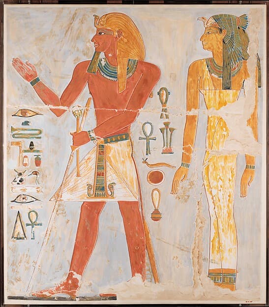 Thutmose I and His Mother Seniseneb, by Nina de Garis Davies