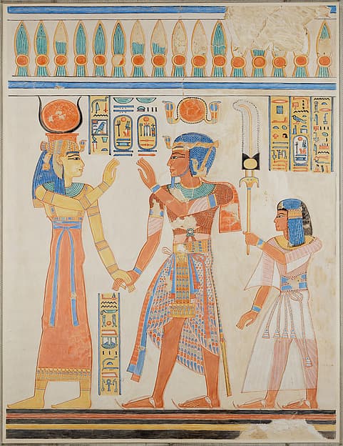 Ramesses III and Prince Amenherkhepeshef before Hathor, by Nina de Garis Davies
