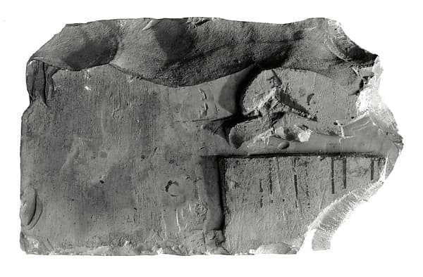Raised Relief Fragment with Preliminary Drawing of Offerings