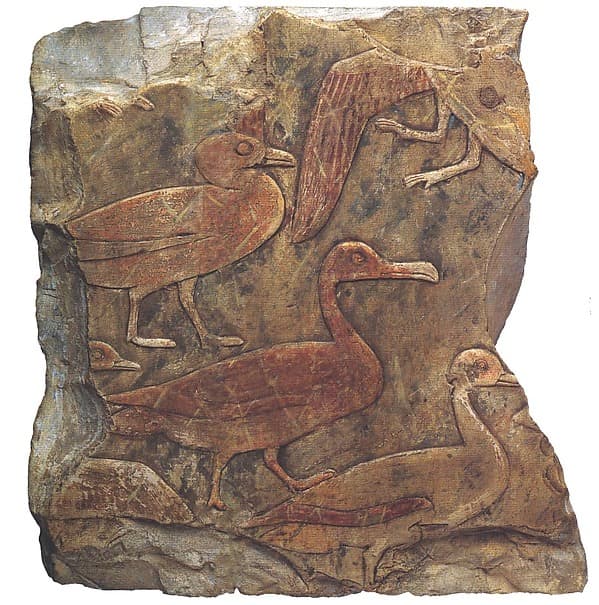 Relief Fragment Showing Waterfowl in a Clapnet