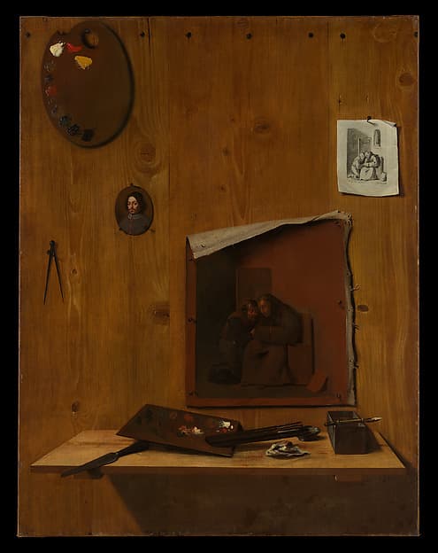 Trompe l'oeil with Palettes and Miniature, by Jean François de Le Motte