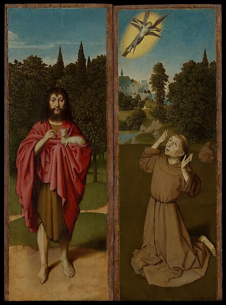Saint John the Baptist; Saint Francis Receiving the Stigmata, by Gerard David