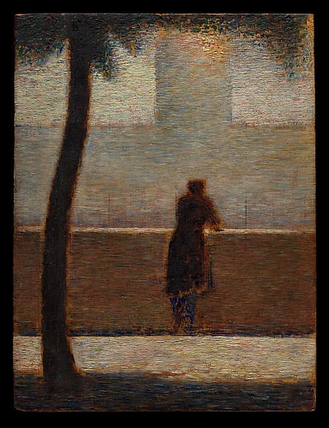 A Man Leaning on a Parapet, by Georges Seurat