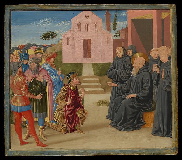 Totila before Saint Benedict, by Benozzo Gozzoli (Benozzo di Lese di Sandro)