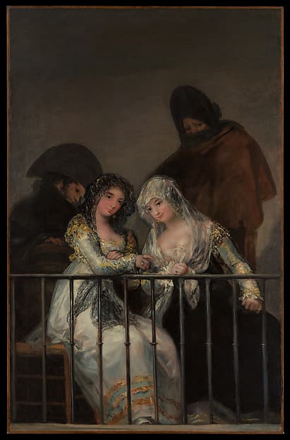 Majas on a Balcony, by Goya (Francisco de Goya y Lucientes)