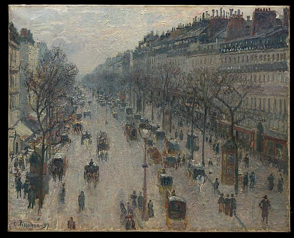 The Boulevard Montmartre on a Winter Morning, by Camille Pissarro