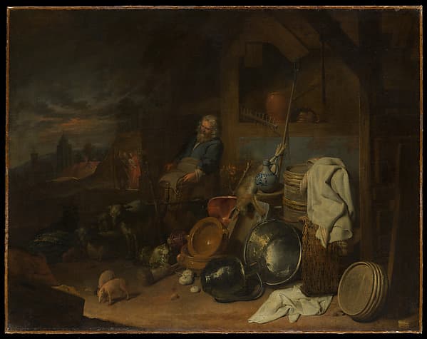The Yard of the Inn at Emmaus, by David Ryckaert III