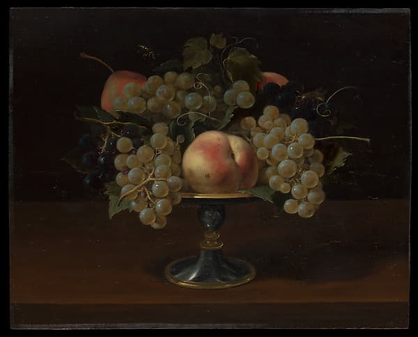 Still Life of Grapes and Peaches, by Panfilo Nuvolone