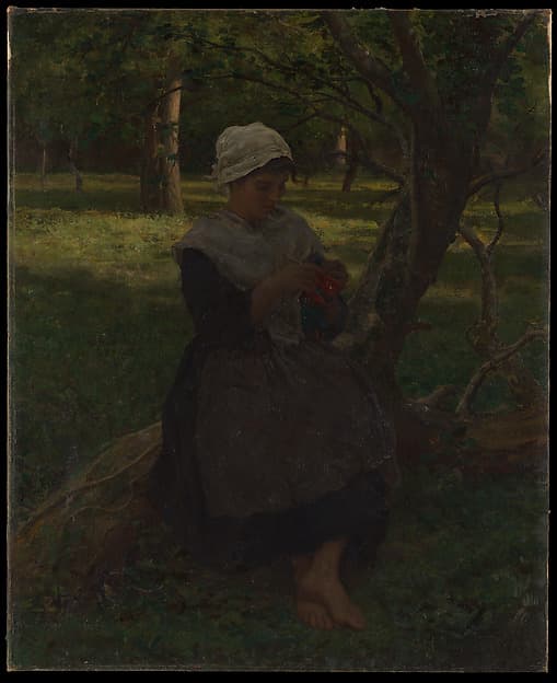 A Peasant Girl Knitting, by Jules Breton