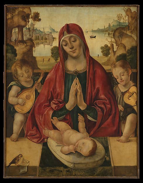 Madonna and Child with Angels, by Bernardino da Genoa