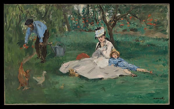 The Monet Family in Their Garden at Argenteuil, by Edouard Manet