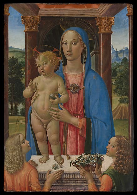 Madonna and Child with Two Angels, by Cosimo Rosselli