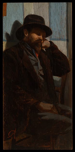 A Man Seated and Asleep, by Giuseppe Abbati