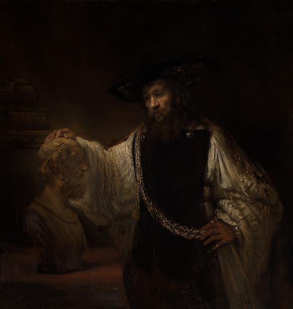 Aristotle with a Bust of Homer, by Rembrandt (Rembrandt van Rijn)