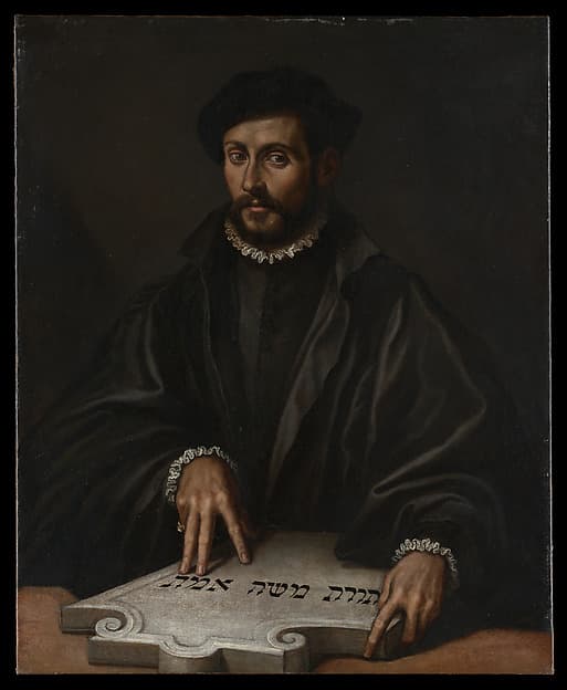 Portrait of a Man with a Hebrew Tablet, by Antonio Campi