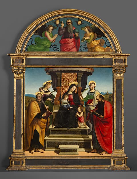 Madonna and Child Enthroned with Saints, by Raphael (Raffaello Sanzio or Santi)