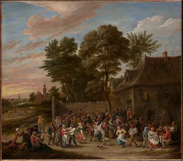 Peasants Dancing and Feasting, by David Teniers the Younger
