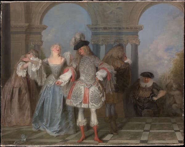 The French Comedians, by Antoine Watteau
