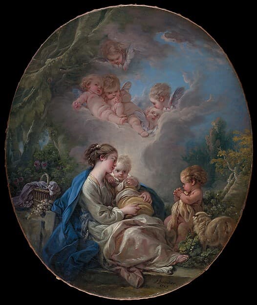 Virgin and Child with the Young Saint John the Baptist and Angels, by François Boucher