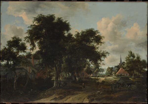 Entrance to a Village, by Meyndert Hobbema