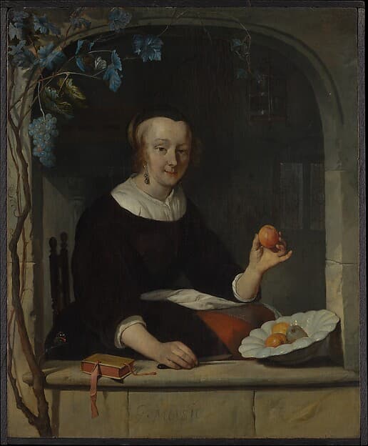 A Woman Seated at a Window, by Gabriël Metsu