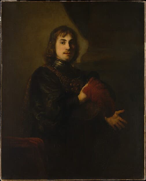 Portrait of a Man with a Breastplate and Plumed Hat, by Rembrandt