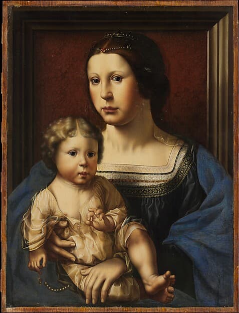 Anna van Bergen (1492–1541) and Her Son Hendrik (born 1519) as the Virgin and Child, by Jan Gossart (called Mabuse)
