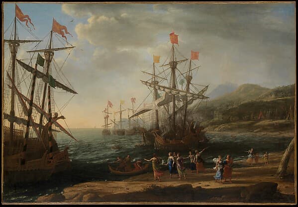 The Trojan Women Setting Fire to Their Fleet, by Claude Lorrain (Claude Gellée)