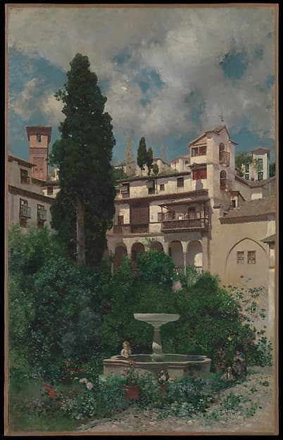 A Spanish Garden, by Martín Rico y Ortega