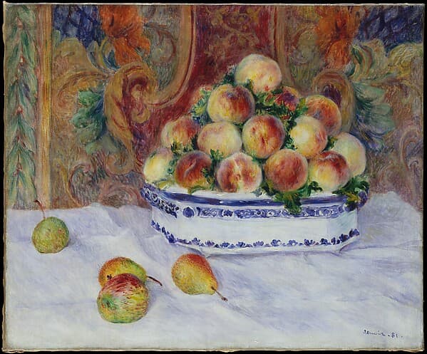 Still Life with Peaches, by Auguste Renoir
