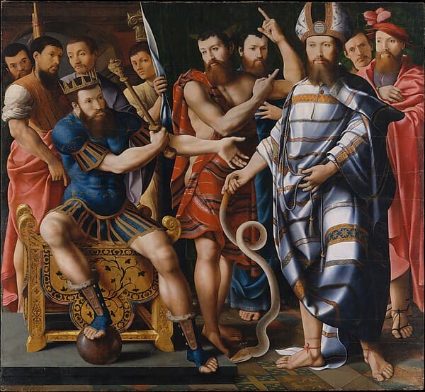 Moses and Aaron before Pharaoh: An Allegory of the Dinteville Family, by Master of the Dinteville Allegory