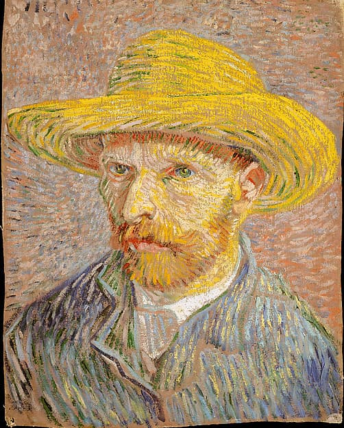 Self-Portrait with a Straw Hat (obverse: The Potato Peeler), by Vincent van Gogh
