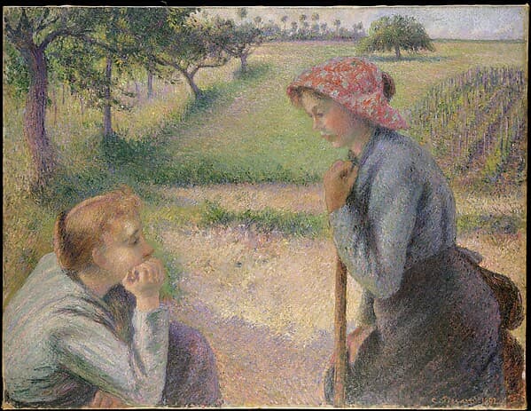 Two Young Peasant Women, by Camille Pissarro
