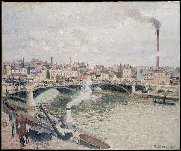 Morning, An Overcast Day, Rouen, by Camille Pissarro