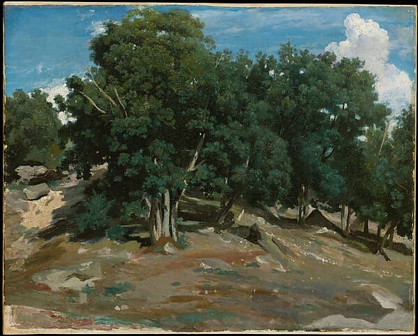 Fontainebleau: Oak Trees at Bas-Bréau, by Camille Corot