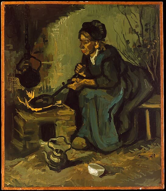Peasant Woman Cooking by a Fireplace, by Vincent van Gogh