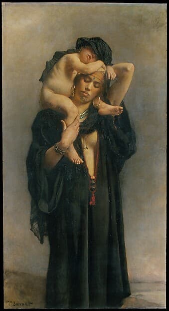 An Egyptian Peasant Woman and Her Child, by Léon Bonnat