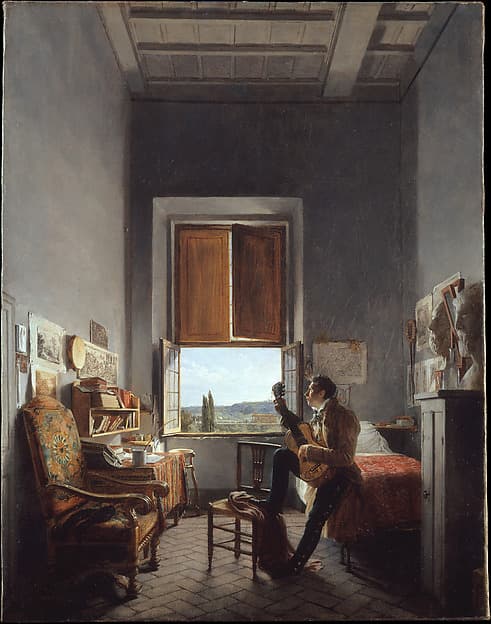 Léon Pallière (1787–1820) in His Room at the Villa Medici, Rome, by Jean Alaux