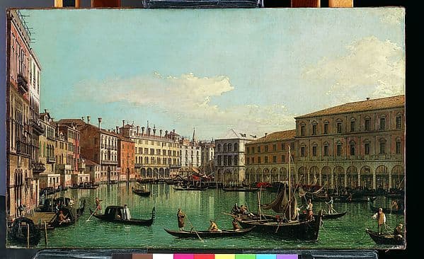 The Grand Canal, Venice, Looking South toward the Rialto Bridge, by Canaletto (Giovanni Antonio Canal)