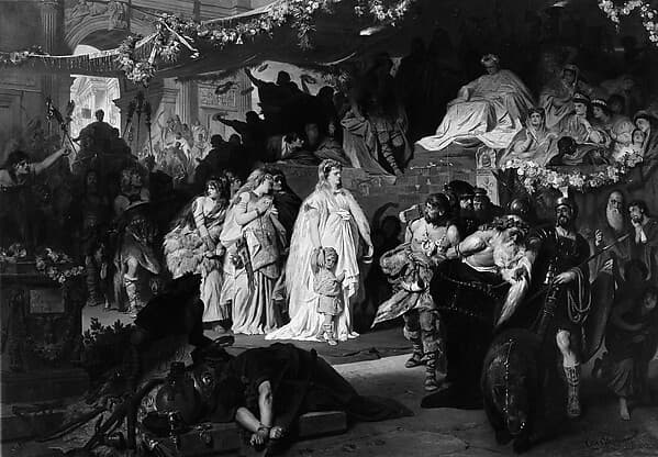 Thusnelda at the Triumphal Entry of Germanicus into Rome, by Karl Theodor von Piloty