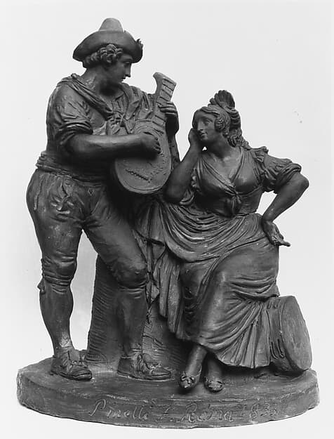 Statuette group, by Bartolomeo Pinelli