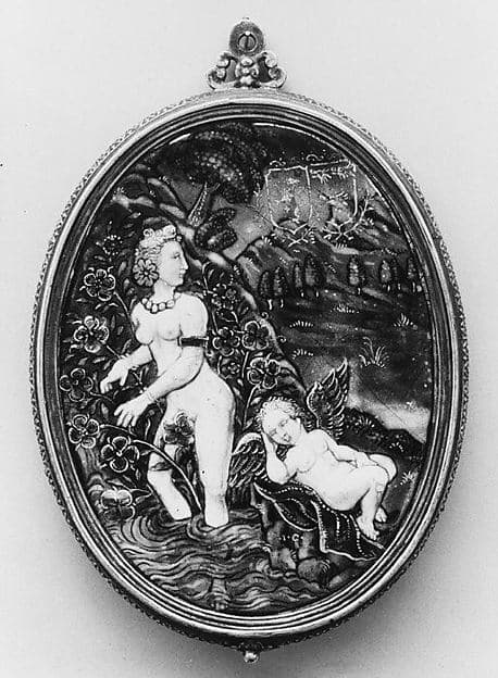 Venus and the Rose, by Master I. C. (probably Jean Court or Jean de Court)